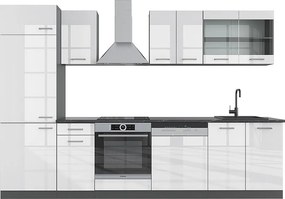 Aneks kuchenny biały wysoki połysk/antracyt 300x60x81.6 r-line