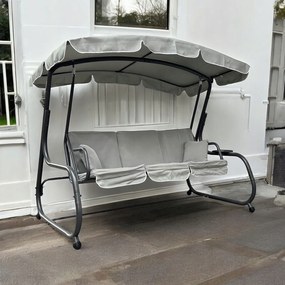 Bujana huśtawka do ogrodu wolnostojąca Nepal MAS-4026 jasny szary