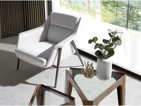 Fotel z białej tkaniny 5010 ANGEL CERDA