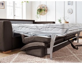 Brązowa sztruksowa rozkładana sofa 225 cm Augustin – Bobochic Paris