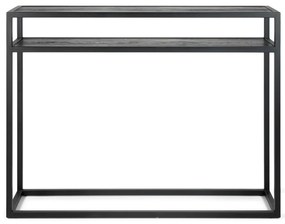 Czarna konsola z blatem z drewna dębowego 30x120 cm Daniël – Spinder Design