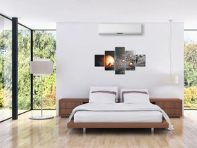 Obraz pomarańczowych abstrakcyjnych kul (125x70 cm)