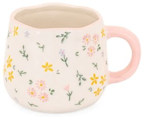 Kremowy kamionkowy kubek 375 ml Ditsy – Sass &amp; Belle