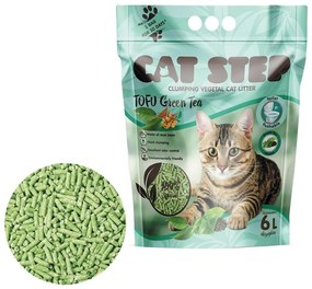 Cat Step Zbrylająca się Ściółka Tofu ZielonaHerbata 2,7 kg, 6 l