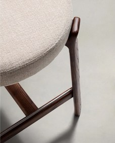 Hoker w kolorze beżowo-ciemnonaturalnym z litego drewna jesionowego (wysokość siedziska 65 cm) Granite – Kave Home