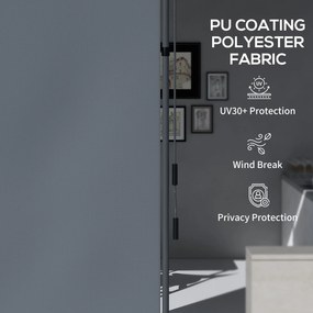 Outsunny Wolnostojąca Markiza, Regulowana Długość, Montaż Bez Wiercenia, Rama z Aluminium, 1,5 x 2,2-3,1 m, Ciemnoszary