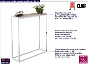 Konsola z metalowym stelażem biały + dąb sonoma - Carello 8X