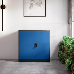 Szafka metalowa na klucz garażowa BEATA, 900 x 930 x 400 mm, antracytowo-niebieska