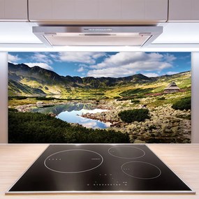 Panel Szklany do Kuchni Błękitne Jezioro u Stóp Gór