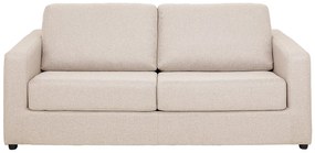 Kanapa 3-osobowa rozkładana typu express z beżową tapicerką - Miejsce do spania 140 cm - Materac 14 cm - DONETO