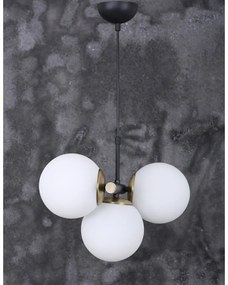 Biało-czarna lampa wisząca ze szklanym kloszem ø 15 cm Cascade – Squid Lighting