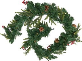 Girlanda świąteczna, choinka z jagodami i szyszkami, 180 cm