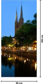 Fototapeta na drzwi - Historyczne miasto nocą (95x205cm)