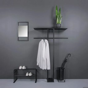 Czarny stalowy wieszak ścienny z półką 100 cm Luno Large – Spinder Design