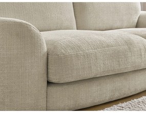 Beżowy narożnik z tkaniny szenilowej (prawostronny/z szezlongiem) Leonore – Bobochic Paris