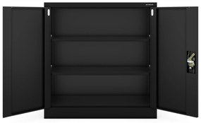 Metalowa szafka z drzwiami BEATA, 900 x 930 x 400 mm, czarna
