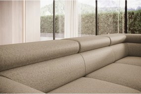 Narożnik RAVEN L Prawostronny wolnostojący z funkcją spania tkanina ARAGON 14 Cappucino WERSAL