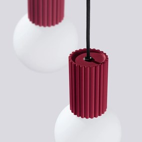 Lampa wisząca HALO 3P burgund ryflowana SOLLUX  LIGHTING
