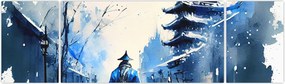 Obraz - Samuraj, akwarela (170x50 cm)