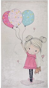 Różowo-kremowy dywan dziecięcy odpowiedni do prania 120x180 cm Girl &amp; Baloons – Vitaus