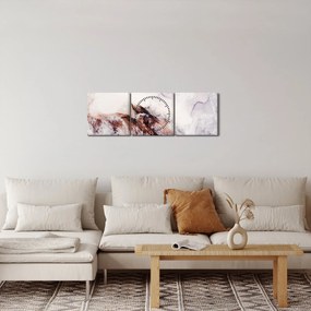 Obraz - Fioletowy marmur N⁰1 (z zegarem) (90x30 cm)