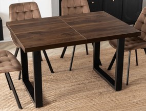 Rozkładany stół industrialny na płozach Tomas 130-230 cm, orzech/czarny
