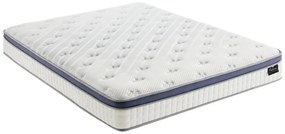 Materac 140 x 190 cm hybrydowy z kieszeniowymi sprężynami 7 stref, z pianką  termoelastyczną i lateksem grubość 25 cm - MALAO od PALACIO