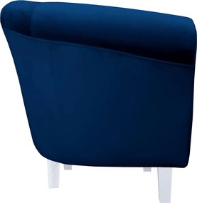 Fotel Milo tkanina Welur wygodny fotel tapicerowany do salonu i sypialni : Kolor nogi - Biała, Kolor tkaniny - VELVET - MG16, Wysokość nogi - 15 cm