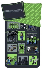 Bawełniana dziecięca pościel jednoosobowa 140x200 cm Minecraft Survival Mode – Jerry Fabrics