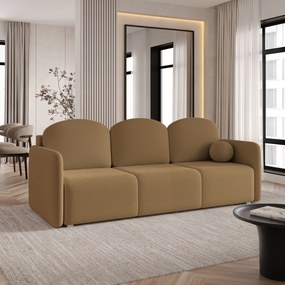 Masseno Sofa SUVI III z funkcją spania i pojemnikiem na pościel, Rozkładana sofa - Miodowy, QUELLE 17