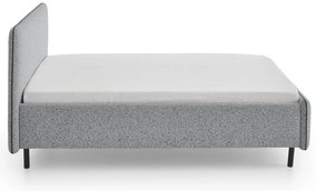 Jasnoszare tapicerowane łóżko dwuosobowe ze schowkiem ze stelażem 160x200 cm Primo – Meise Möbel