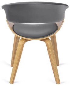 Szare loftowe krzesło tapicerowane z weluru A0-F30