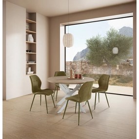 Zielone tapicerowane krzesła zestaw 4 szt. Ansu – Marckeric