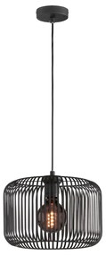 Czarna lampa wisząca z metalowym kloszem ø 30 cm Cage – Fischer &amp; Honsel