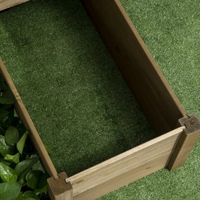 Outsunny Wysoki grząd, 4 pojemniki na zioła na 3 poziomach, odporny na warunki atmosferyczne, drewno lite, 122 cm x 122 cm x 51 cm, Naturalny