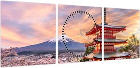 Obraz - Fuji (z zegarem) (90x30 cm)