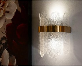 Szklany kinkiet w kolorze złota Gris – Mauro Ferretti