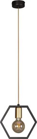 Czarno-złota lampa wisząca loftowa - S057-Weros