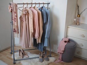 Pufa CANDY GREY - kosz na pranie, 2w1, WENKO