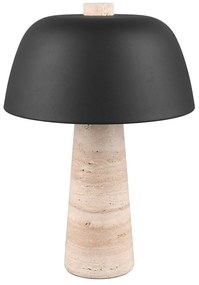Czarna/beżowa lampa stołowa z metalowym kloszem (wysokość 41 cm) Timba – Trio Select