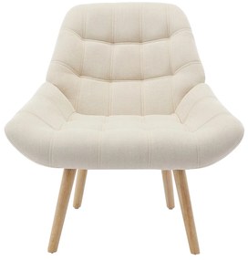 Fotel z beżową tapicerką - LUOSTO