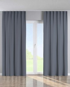 Zasłona na haczykach flex pojedynczych kolor szary tkanina zaciemniająca