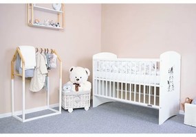 Nowe łóżeczko dziecięce Leo Zebra, białe
