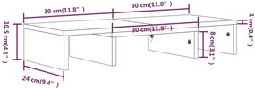 Szara podstawka pod monitor z drewna sosnowego - Velpul