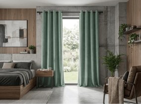 Zasłona zaciemniająca DREAM VELVET 140x250 cm, szałwiowa zieleń Zawieszanie: Metalowe pierścienie