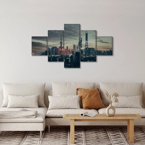 Obraz miasta o zmierzchu (125x70 cm)
