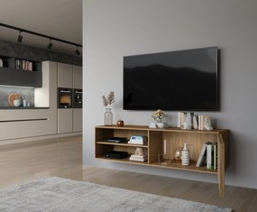 PROMOCJA Nástěnny stolik TV ENTSIAN 150x40cm, dąb artisan II. jakość