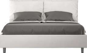 Łóżko bez stelaża tapicerowane 160x200 sztucznej skóry Biały Antea