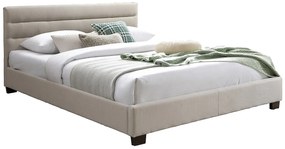 Łóżko 160 x 200 cm - Tkanina - Beżowy - FAUSTIN