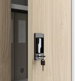 Szafka biurowa BEATA, 900 x 930 x 400 mm, Eco Design: biała/ dąb sonoma